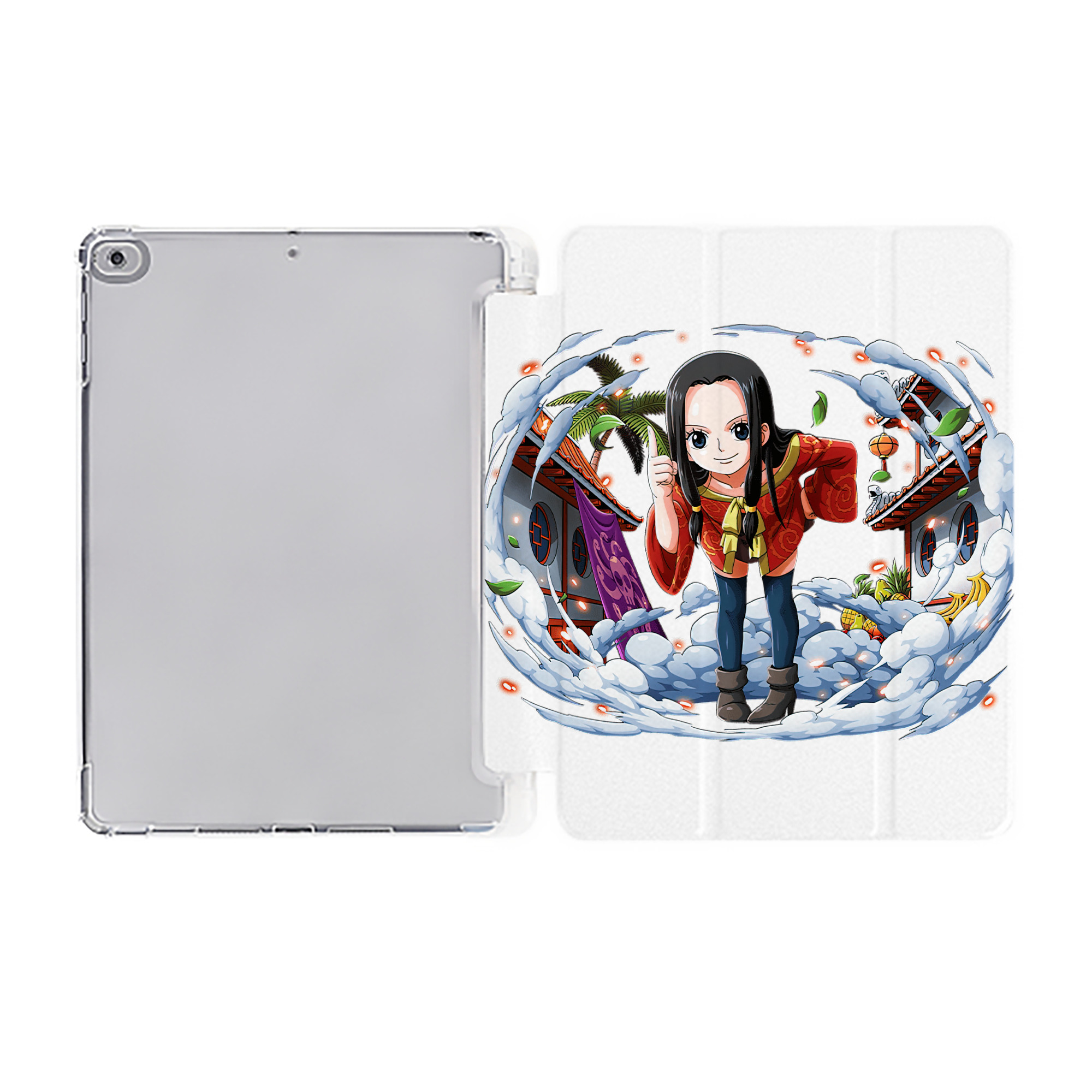 （画像用） ワンピース ボア・ハンコック ONE PIECE Boa·Hancock IPad ケース ペン収納付き 三つ折りスタンド PUレザー×シリコン 対応機種9.5/10.5/10.9インチ